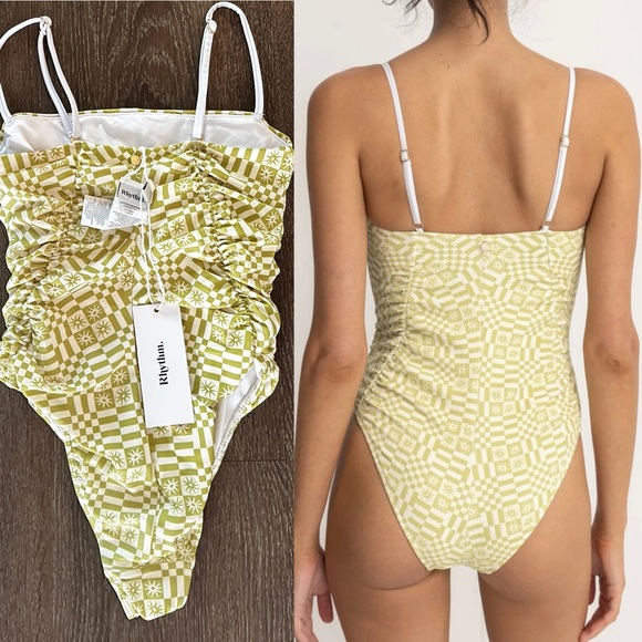RHYTHM. HORIZON SCRUNCHED ONE
PIECE PALM Swimsuit size S or XL - Picture 5 of 15